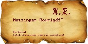 Metzinger Rodrigó névjegykártya